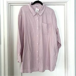 Plus Size Lavender Gingham Button Up Blouse from Cotton On.